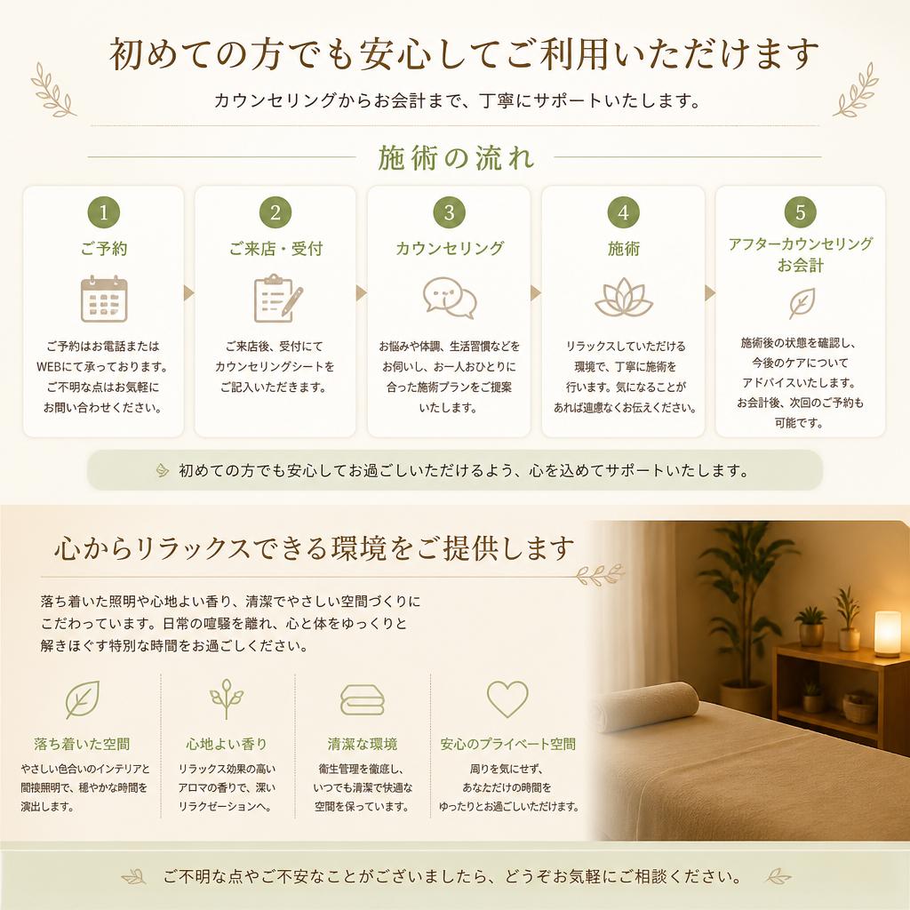 施術の流れと安心サポート