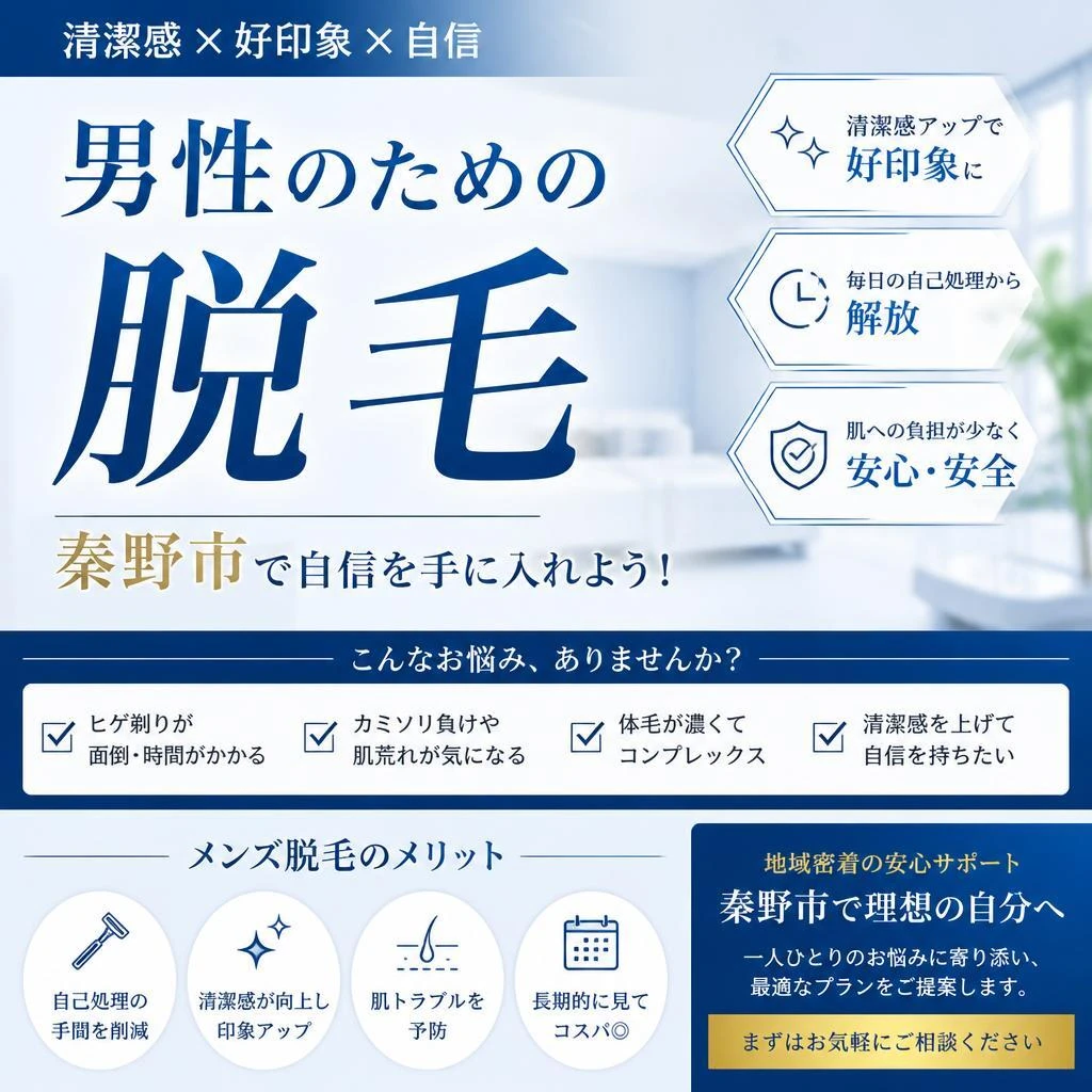 男性のための脱毛—秦野市で自信を手に入れよう！