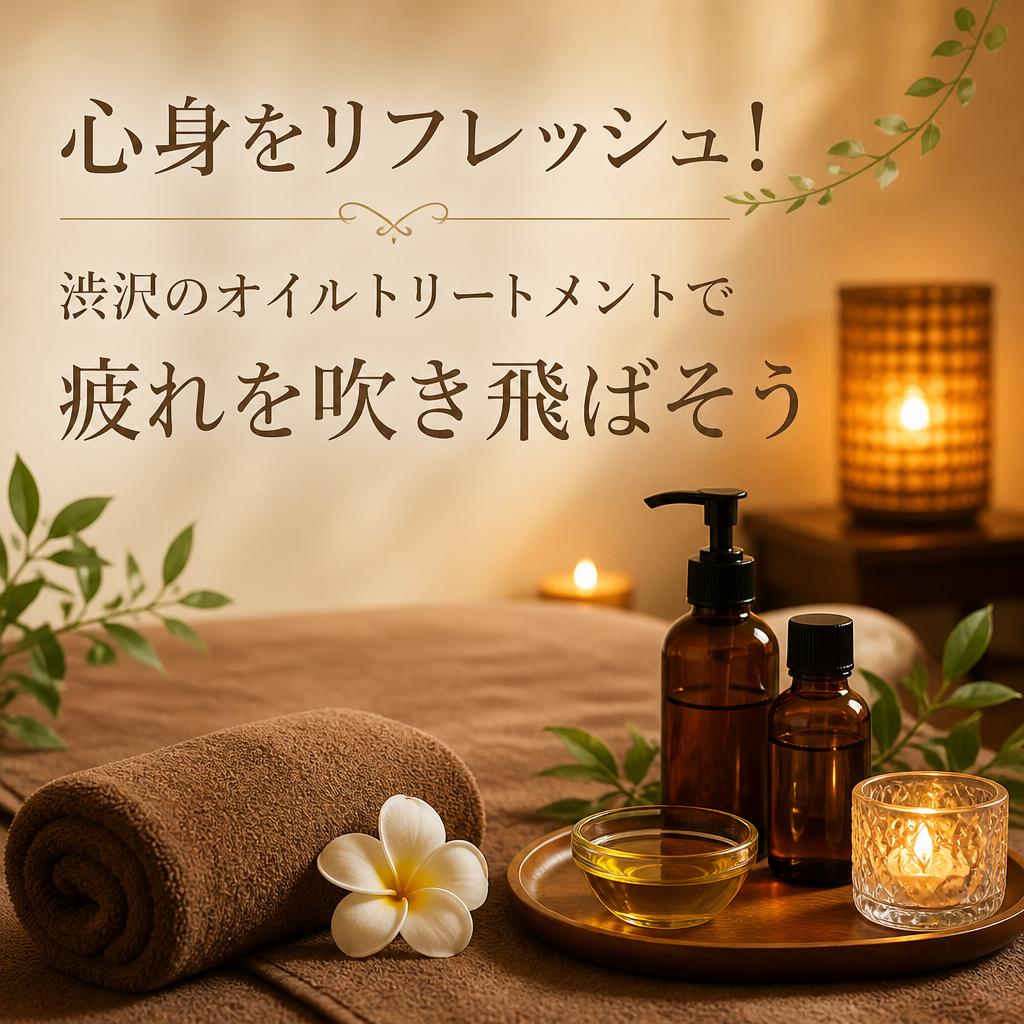 心身をリフレッシュ！渋沢のオイルトリートメントで疲れを吹き飛ばそう