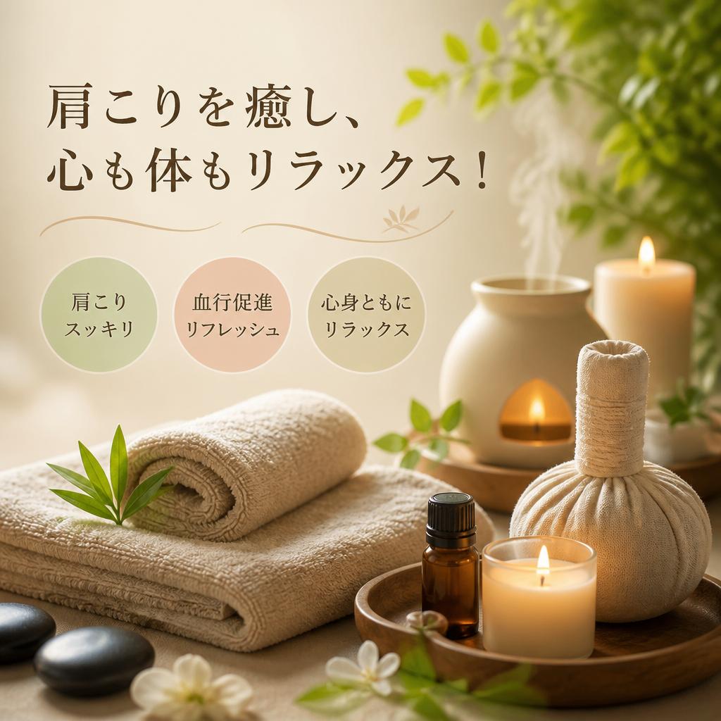 肩こりを癒し、心も体もリラックス！